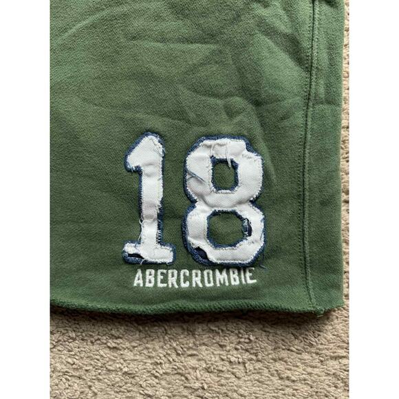 Y2K Abercrombie 1892 Cotton Blend Drawstring Waist Sweat Short Green Boys Size L - Picture 2 of 8